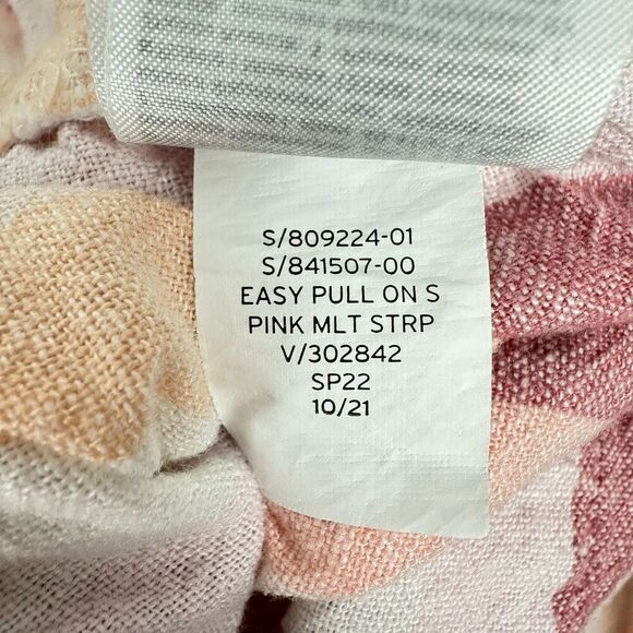 Gap Women's Size Large Linen Blend Easy Pull On Shorts Pink Multi Stripe - Picture 5 of 5